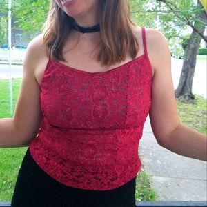 Vintage 90s lace wine tank